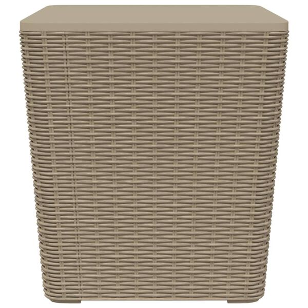 vidaXL Table de jardin avec couvercle amovible marron clair PP