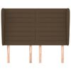 vidaXL T&ecirc;te de lit avec oreilles Marron fonc&eacute; 147x23x118/128 cm Tissu