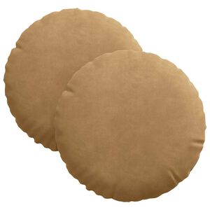vidaXL Coussins de si&egrave;ge 2 pc Velours Marron &Oslash;30 x 13 cm