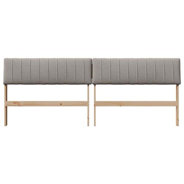 vidaXL T&ecirc;te de lit capitonn&eacute;e Taupe 200 cm Pin massif