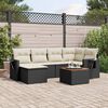 vidaXL Salon de jardin 7 pcs avec coussins noir r&eacute;sine tress&eacute;e