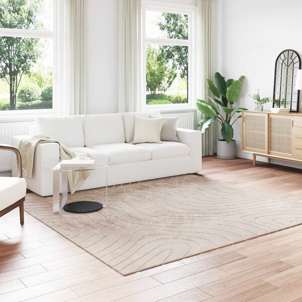 vidaXL Tapis de surface Carr&eacute; PALMERAS Beige 240 x 240 cm Polyester