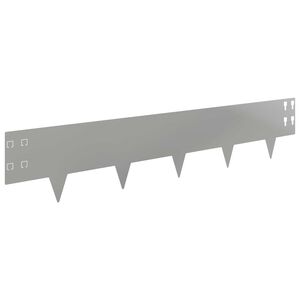 vidaXL Bordure de Pelouse 30 pcs 100 x 20 cm Acier Argent&eacute;