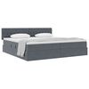 vidaXL Lit de Rangement avec matelas Gris foncé 200 x 200 cm Velours
