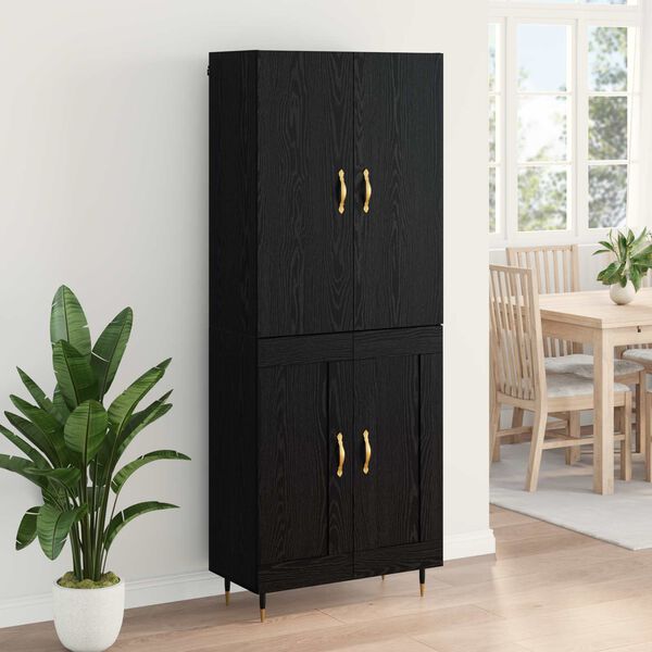vidaXL Haut Armoire Chêne noir 69,5 x 34 x 180 cm Bois d'ingénierie