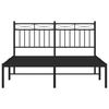 vidaXL Cadre de lit m&eacute;tal sans matelas avec t&ecirc;te de lit noir 140x190cm