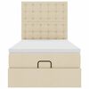 vidaXL Cadre de lit ottoman avec matelas crème 80x200 cm tissu