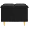 vidaXL Tabouret bouton avec coussin Noir 60 x 60 x 45 cm Velours