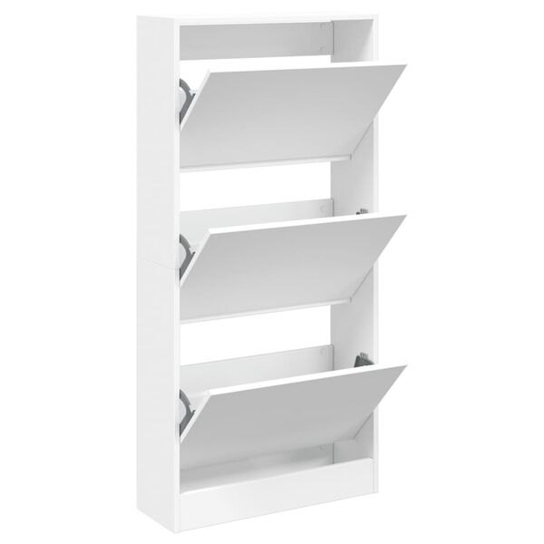 vidaXL Armoire &agrave; chaussures blanc 60x21x125,5 cm bois d'ing&eacute;nierie