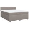 vidaXL Sommier &agrave; lattes de lit avec matelas Taupe 180x200 cm Tissu
