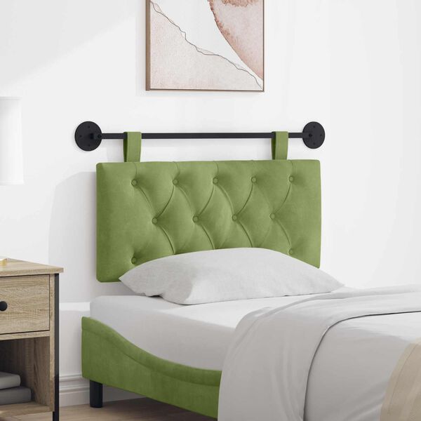 vidaXL T&ecirc;te de lit suspendue Vert clair 90 x 55 x 7 cm Velours