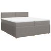 vidaXL Sommier &agrave; lattes de lit avec matelas Taupe 200x200 cm Tissu