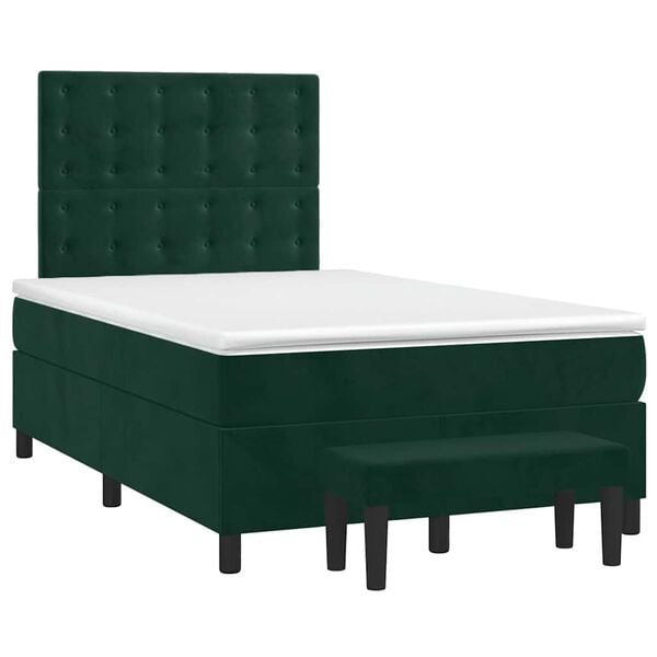 vidaXL Sommier &agrave; lattes de lit avec matelas vert fonc&eacute; 120x190 cm