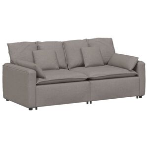 vidaXL Canap&eacute; modulable avec coussins taupe