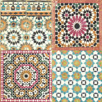 DUTCH WALLCOVERINGS Papier peint Carreaux marocains Multicolore