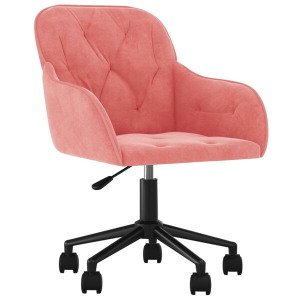vidaXL Chaises pivotantes &agrave; manger lot de 2 Rose Velours