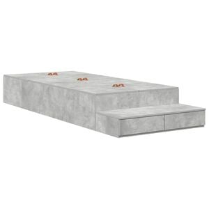 vidaXL Cadre de lit avec rangement Gris b&eacute;ton 75 cm Bois d'ing&eacute;nierie