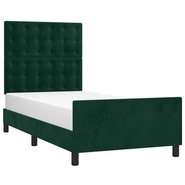 vidaXL Cadre de lit sans matelas vert fonc&eacute; 80x200 cm velours