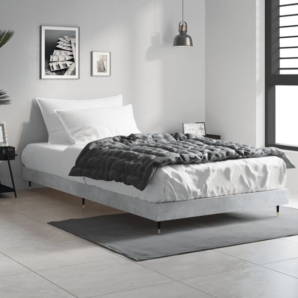 vidaXL Cadre de lit sans matelas gris b&eacute;ton 100x200 cm