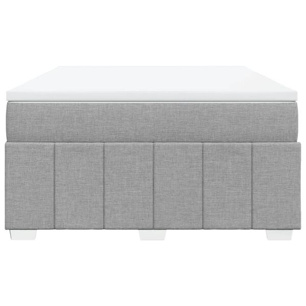 vidaXL Sommier &agrave; lattes de lit avec matelas Gris clair 140x190cm Tissu