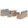 vidaXL Ensemble de canap&eacute; de jardin 9 pc Beige polyrotin