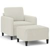 vidaXL Fauteuil avec repose-pied Cr&egrave;me 60 cm Velours