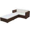 vidaXL Salon de jardin 3 pcs avec coussins R&eacute;sine tress&eacute;e Marron