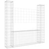 vidaXL Panier de gabion en forme de U avec 2 poteaux Fer 140x20x150 cm