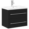 vidaXL Armoire lavabo de salle de bain avec bassin int&eacute;gr&eacute; noir