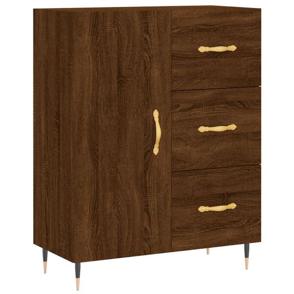vidaXL Buffet ch&ecirc;ne marron 69,5x34x90 cm bois d'ing&eacute;nierie