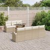 vidaXL Ensemble de canap&eacute; de jardin 8 pcs Beige Poly Rattan