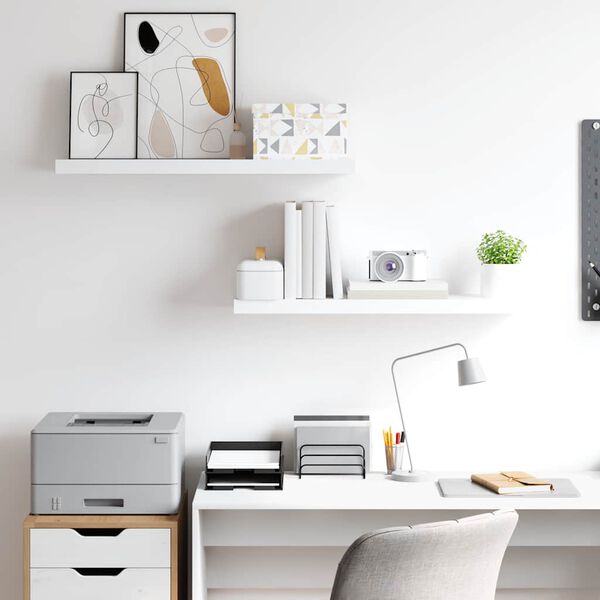 vidaXL &Eacute;tag&egrave;res murales flottantes 2 pcs blanc 80x23,5x3,8 cm MDF