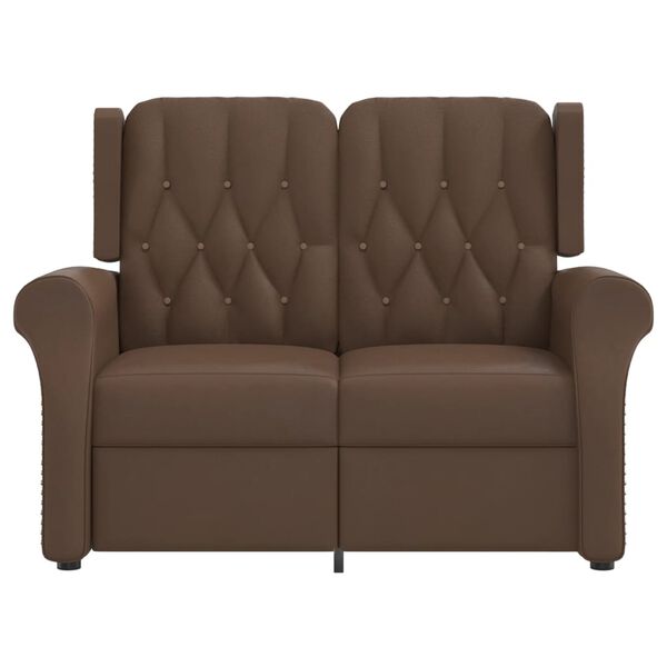 vidaXL Fauteuil de massage inclinable 2 places marron brillant