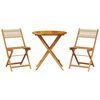 vidaXL Ensemble de bistro 3 pcs beige polypropyl&egrave;ne et bois massif