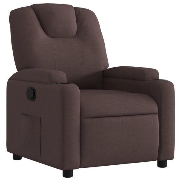vidaXL Fauteuil inclinable Marron fonc&eacute; Tissu