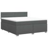vidaXL Lit boxspring avec matelas Gris fonc&eacute; 140 x 190 cm Tissu