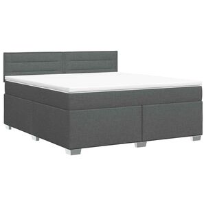 vidaXL Lit boxspring avec matelas Gris fonc&eacute; 140 x 190 cm Tissu