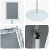 vidaXL Stand de Poster sur Pied Argent&eacute; 33 x 33 x 126 cm PVC et Acier