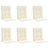 vidaXL Coussins de chaise de jardin à dossier bas lot de 6 crème