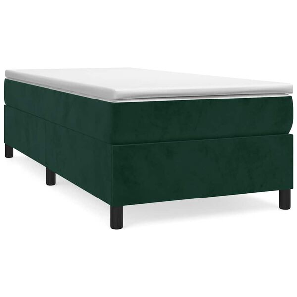 vidaXL Sommier &agrave; lattes de lit et matelas Vert fonc&eacute; 80x200 cm Velours