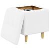 vidaXL Pouf de rangement Blanc 40 x 40 x 45 cm Simili cuir
