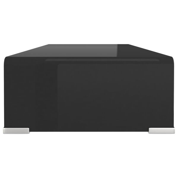 vidaXL Meuble TV/support pour moniteur 70x30x13 cm verre noir