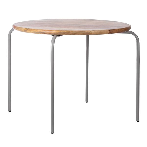 KidsDepot Table de jeu Circle 72 cm Bois de manguier Gris