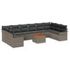 vidaXL Ensemble de canap&eacute; de jardin 11 pc Gris polyrotin