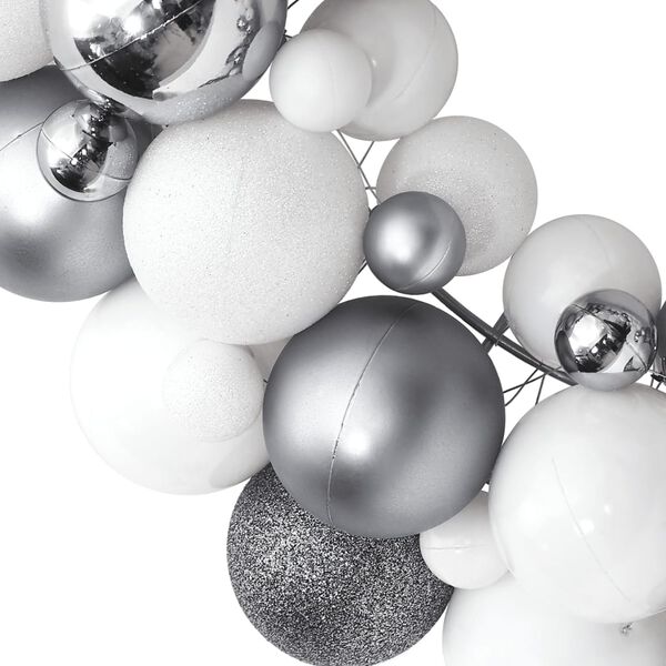 vidaXL Couronne de Noël blanc et gris 45 cm polystyrène