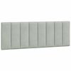 vidaXL Coussin de t&ecirc;te de lit Hanko gris clair 137 cm velours