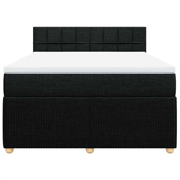 vidaXL Sommier &agrave; lattes de lit avec matelas Noir 160x200 cm Tissu