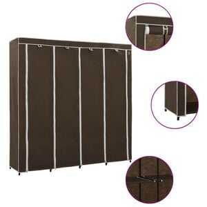 vidaXL Garde-robe avec 4 compartiments Marron 175x45x170 cm