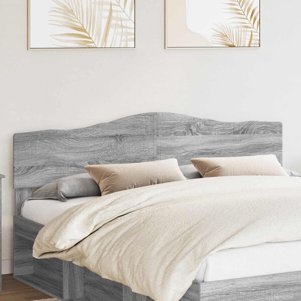 vidaXL T&ecirc;te de lit Gris Sonoma 200 cm Bois d'ing&eacute;nierie