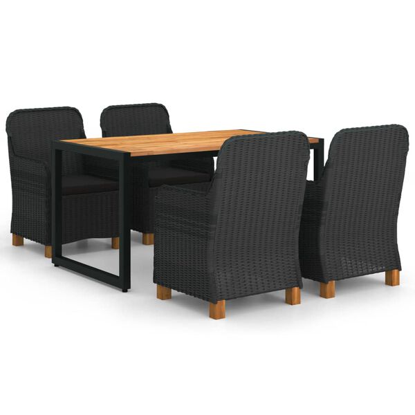 vidaXL Ensemble &agrave; manger de jardin 5 pcs gris fonc&eacute;